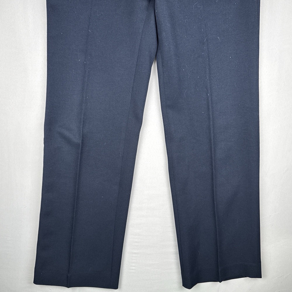 Vintage 70s Broomsticks Glen Oaks Navy Blue Pants Talon Zip Straight Leg - Picture 6 of 10